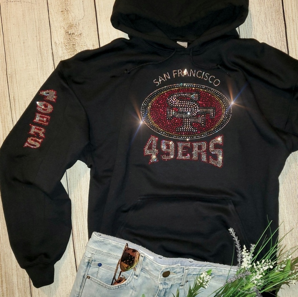 San Francisco 49ers Rhinestone Hoodie all sizes - Picture 6 of 7